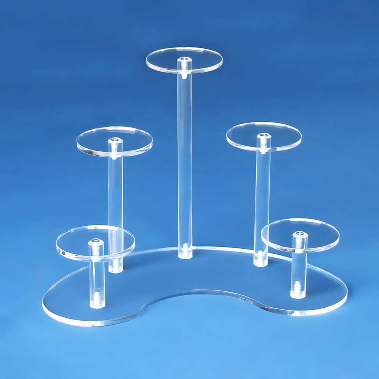 Clear Acrylic Display Stand With 5 Pedestals