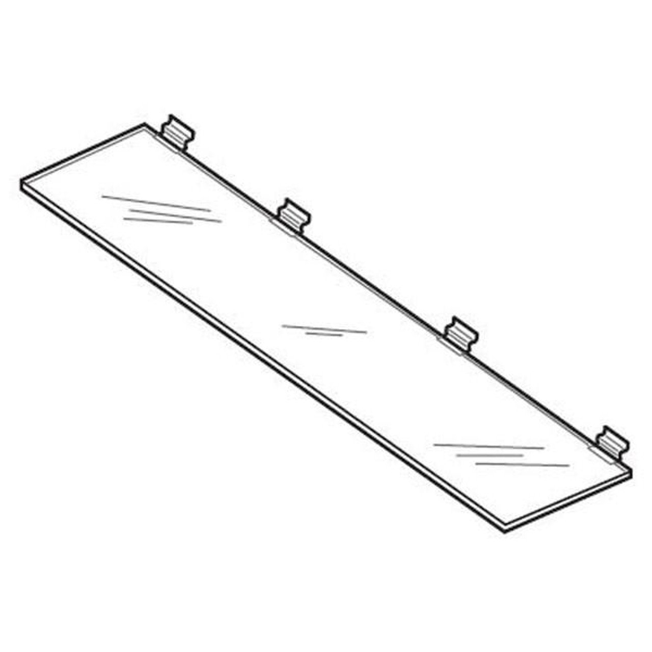 Proacrylics Maxi Length Acrylic Shelf For Slatwall