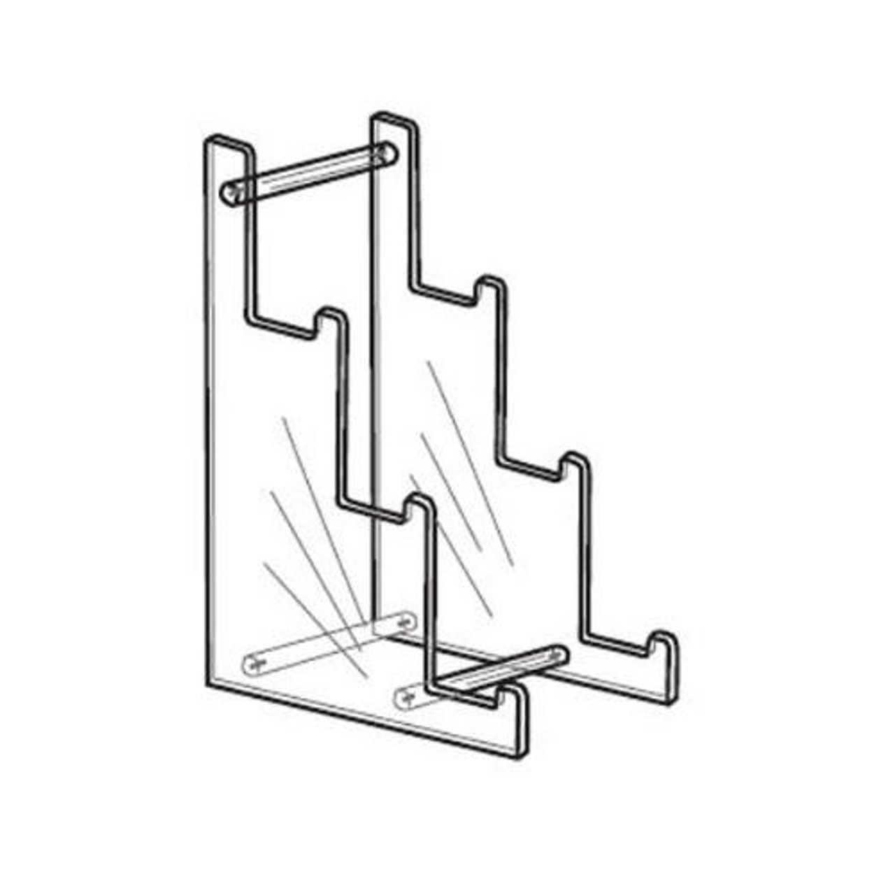 Proacrylics 3 Tier Acrylic Easel - Plate Holder - 16.25 H