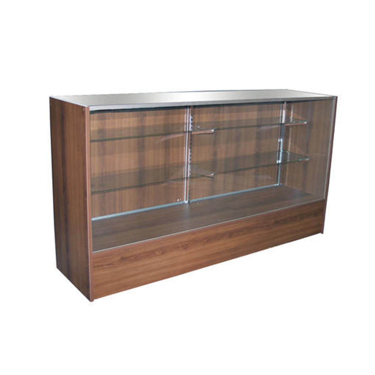 72 Inch Wood Display Case Glass Front Rental