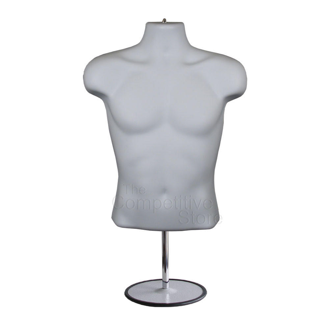 EZ-Mannequins Male Mannequin Body In White W/ Metal Base