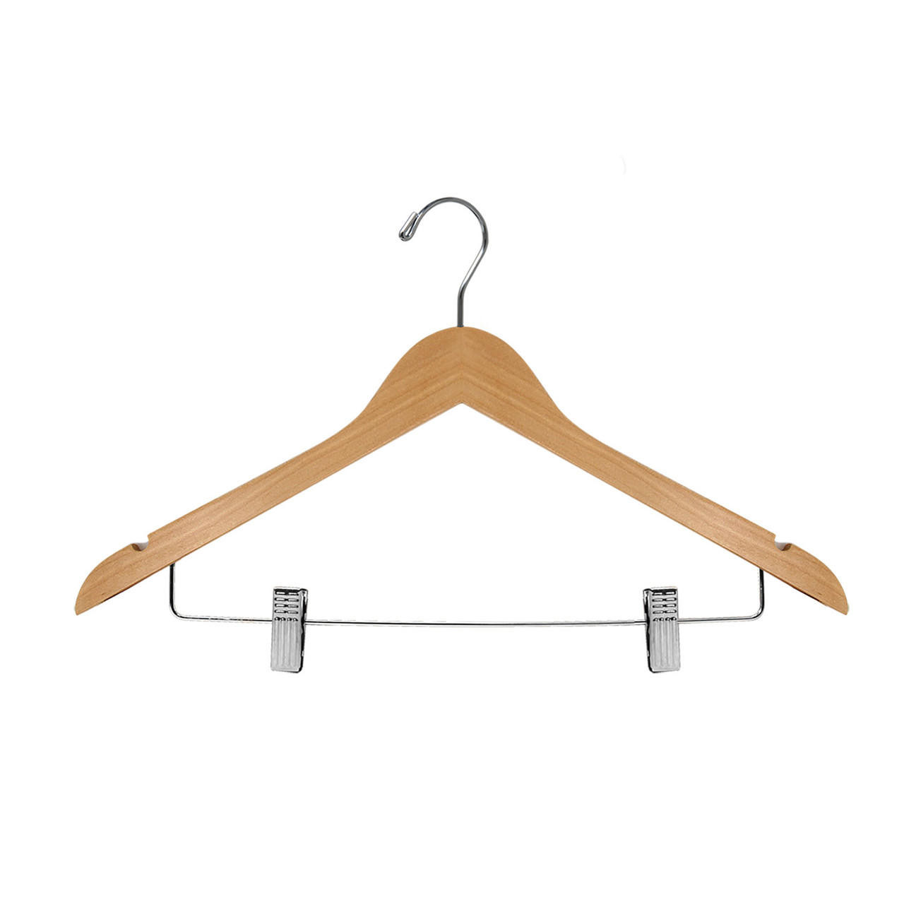 17″ Wood Suit Hanger with Clip