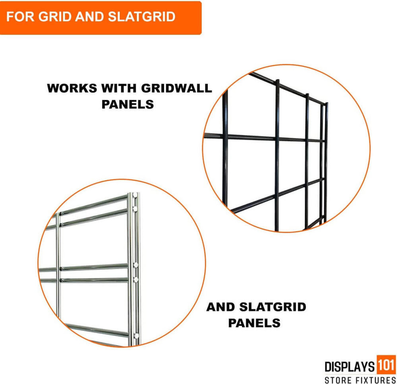 Displays 101 Chrome Gridwall Mount Bracket For Grid Panels 