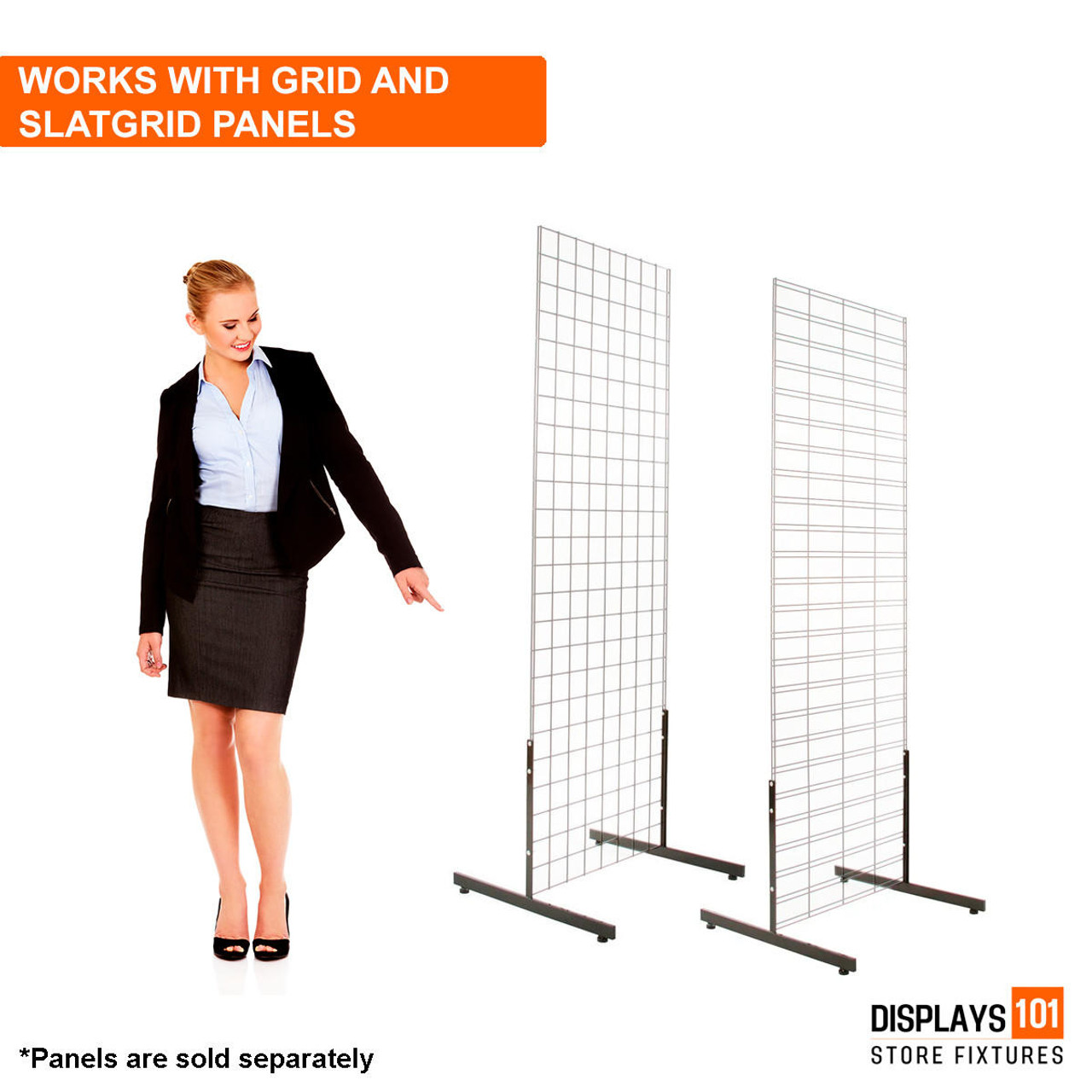 Displays 101 Black Gridwall T-Legs 