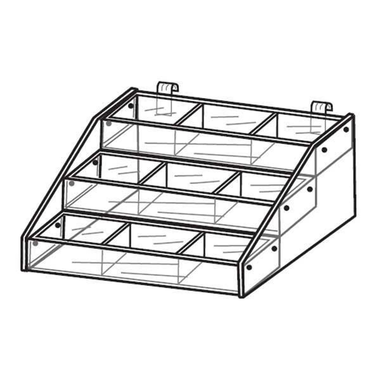 Proacrylics Acrylic Bins 3 Tiered Display For Gridwall 