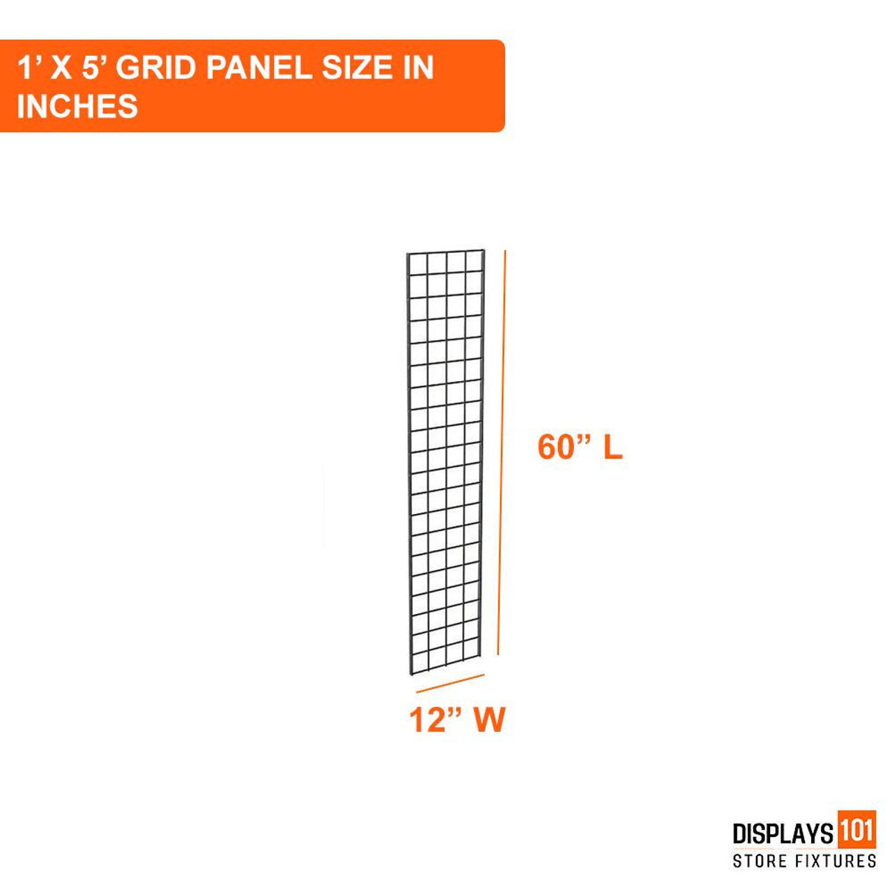 Displays 101 Chrome 1' x 5'  Gridwall Panels