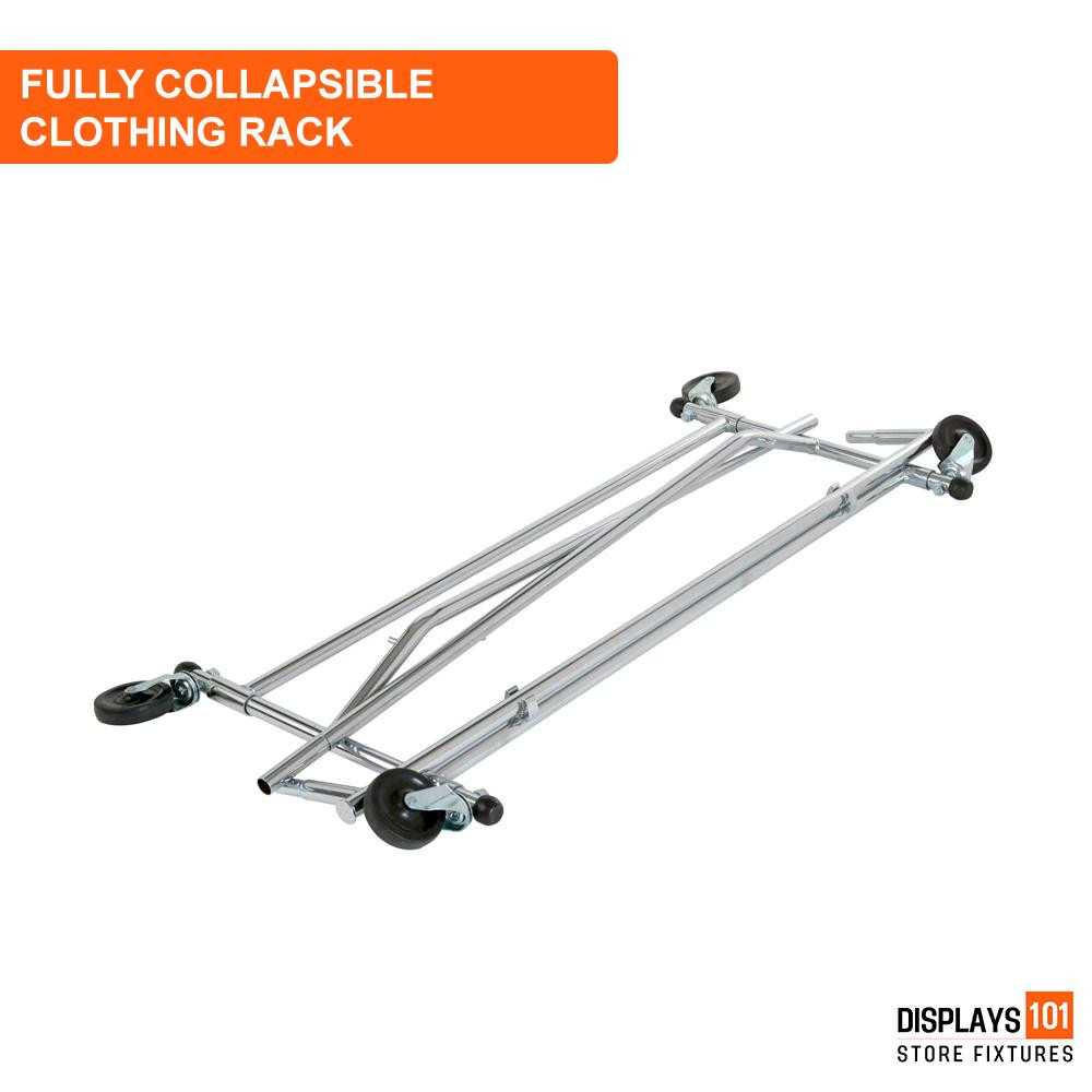 Collapsible Rolling Clothing Rack Rental – 250 lb Capacity