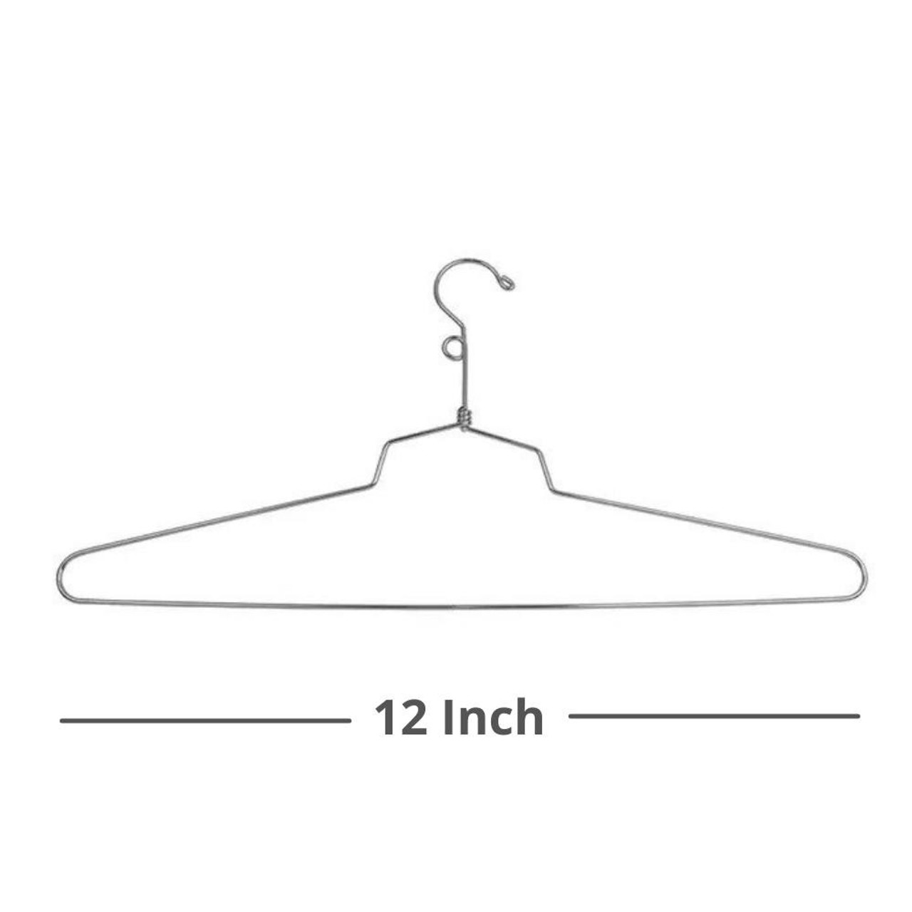 Metal loop hook hanger for clothing display rentals – multiple sizes available.