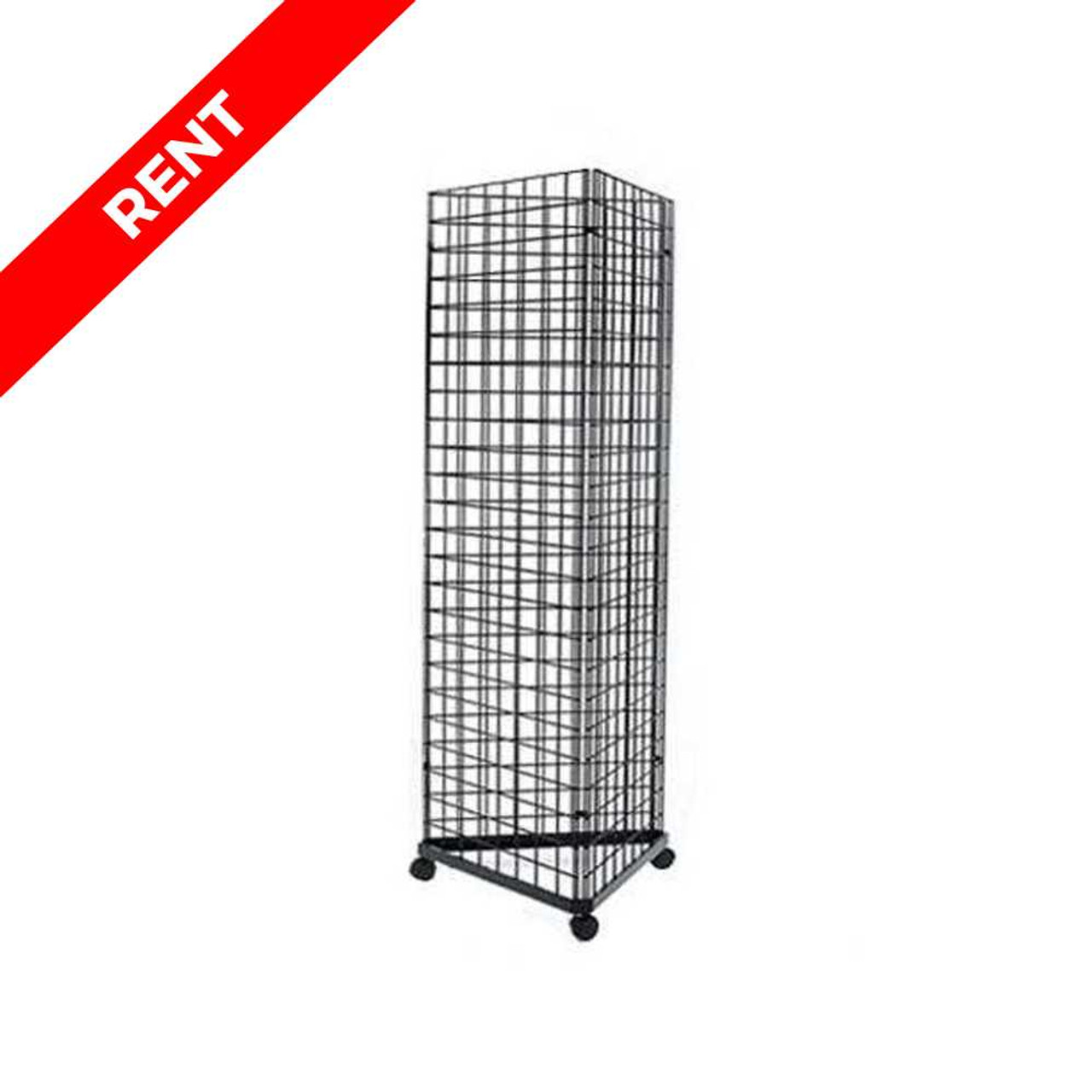 Rolling Gridwall Display with Triangle Base – Rental PP-RS-CS-GW2-3TB