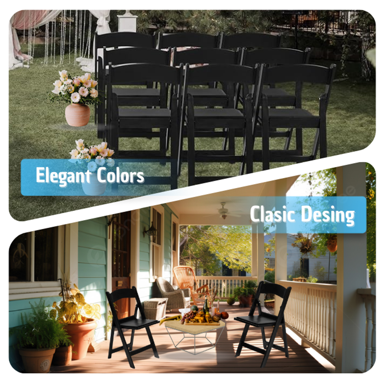 Commercial Resin Folding Chair Rental – Indoor & Outdoor Event Seating