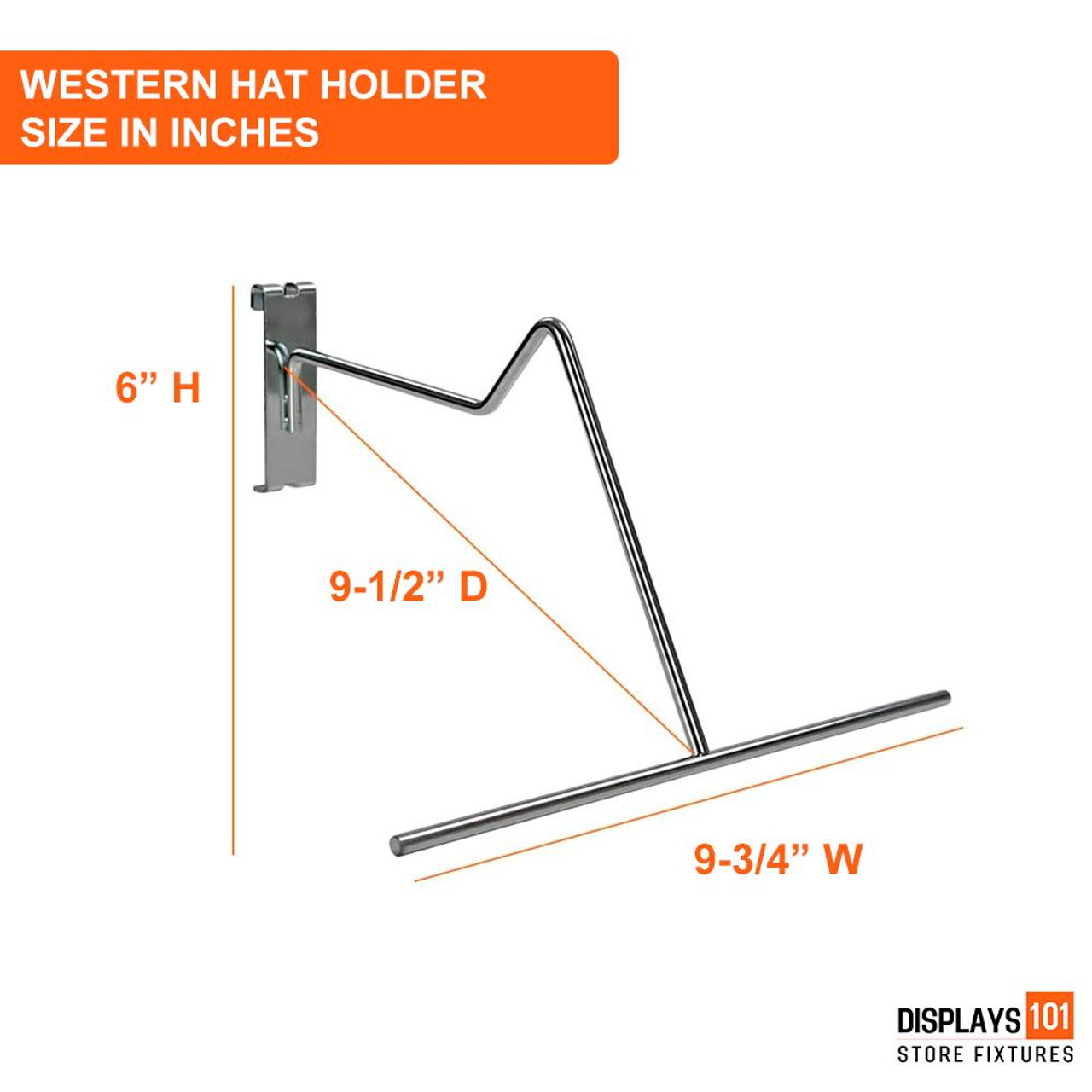 Displays 101 Packs of Gridwall Cowboy Hat Rack