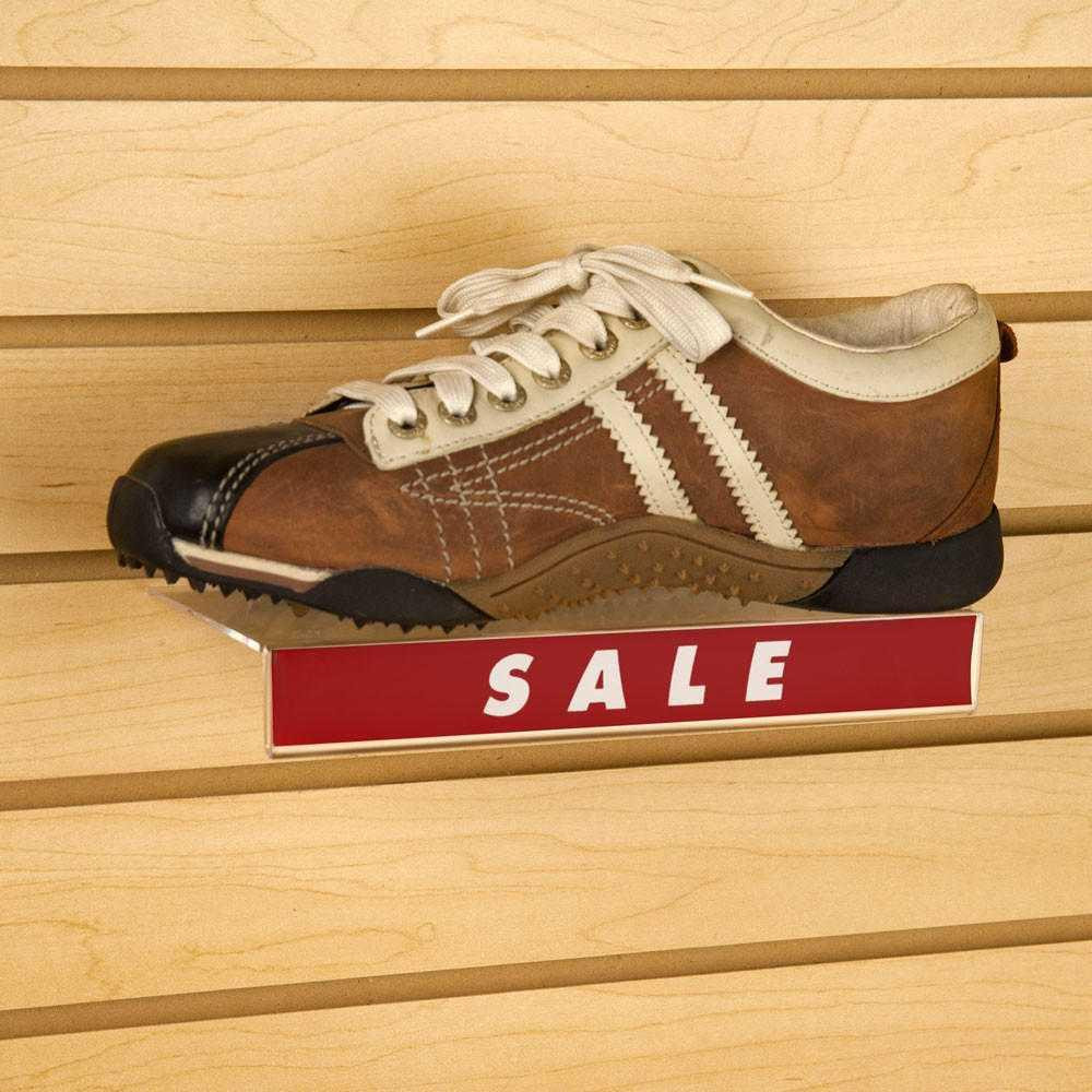 Clear Slatwall Shoe Shelves 10x4 Inches – Set Of 20, Styrene Tray Merchandiser