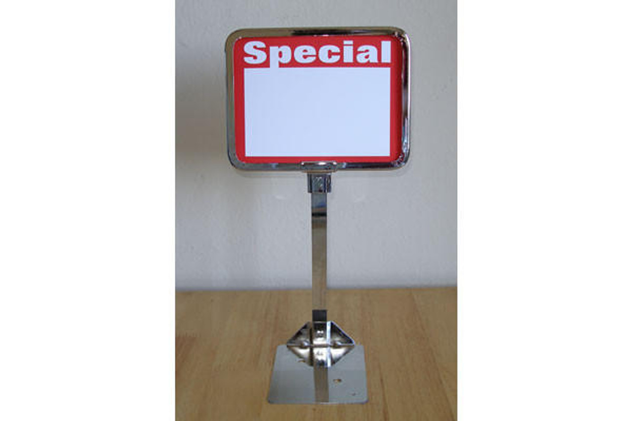 Maxima Displays 5-1/2H X 7 Signholder W/Shovel Base Chrome