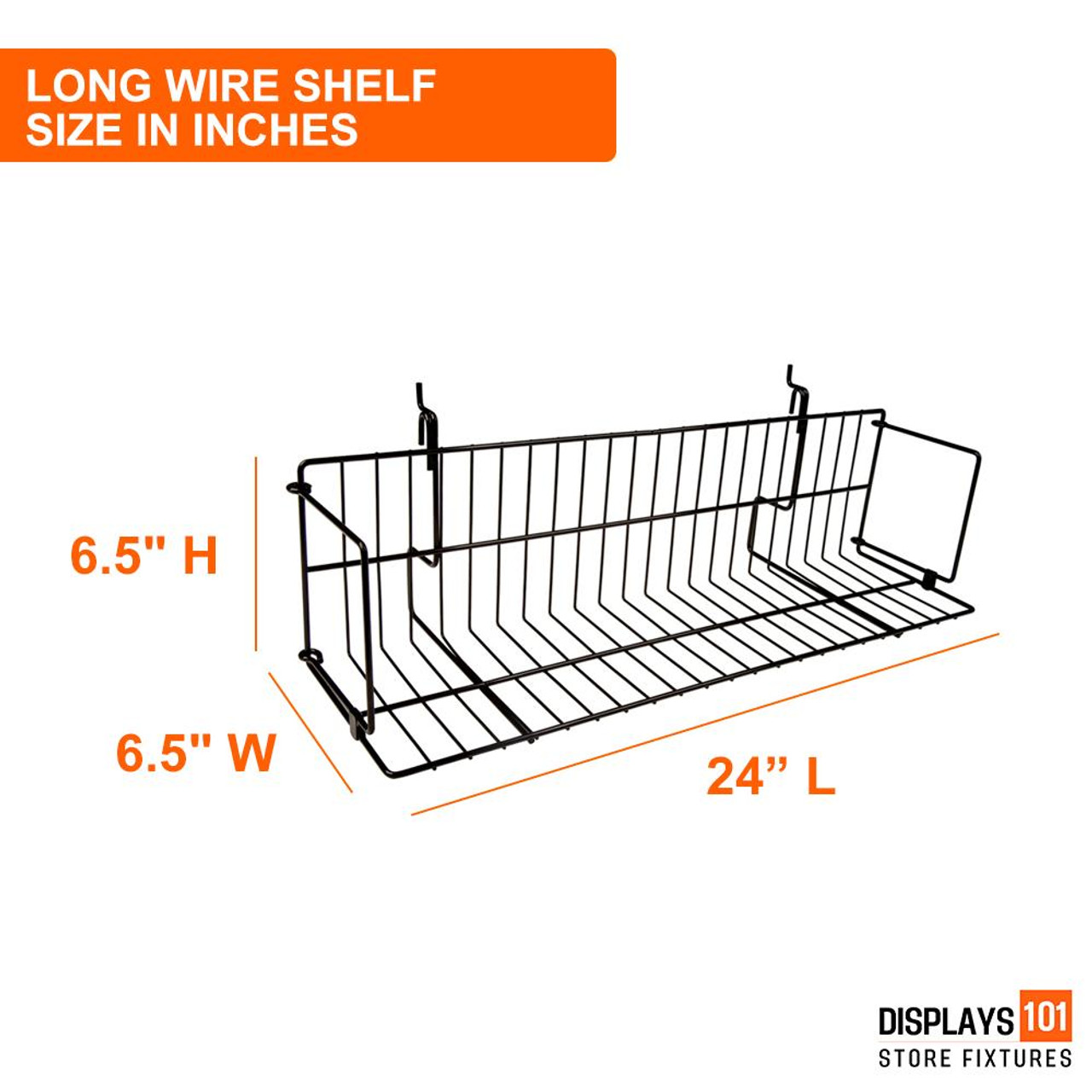 Displays 101 24" Metal Grid And Slat Wall Shelf 