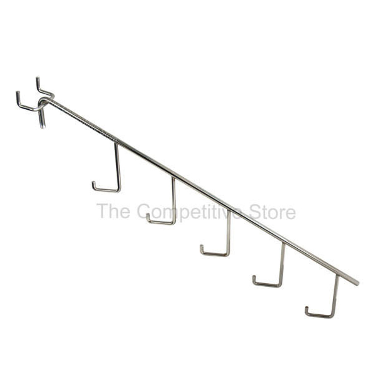 Maxima Displays 16 Pegboard Faceout Waterfall Hook With 5 Hooks Chrome