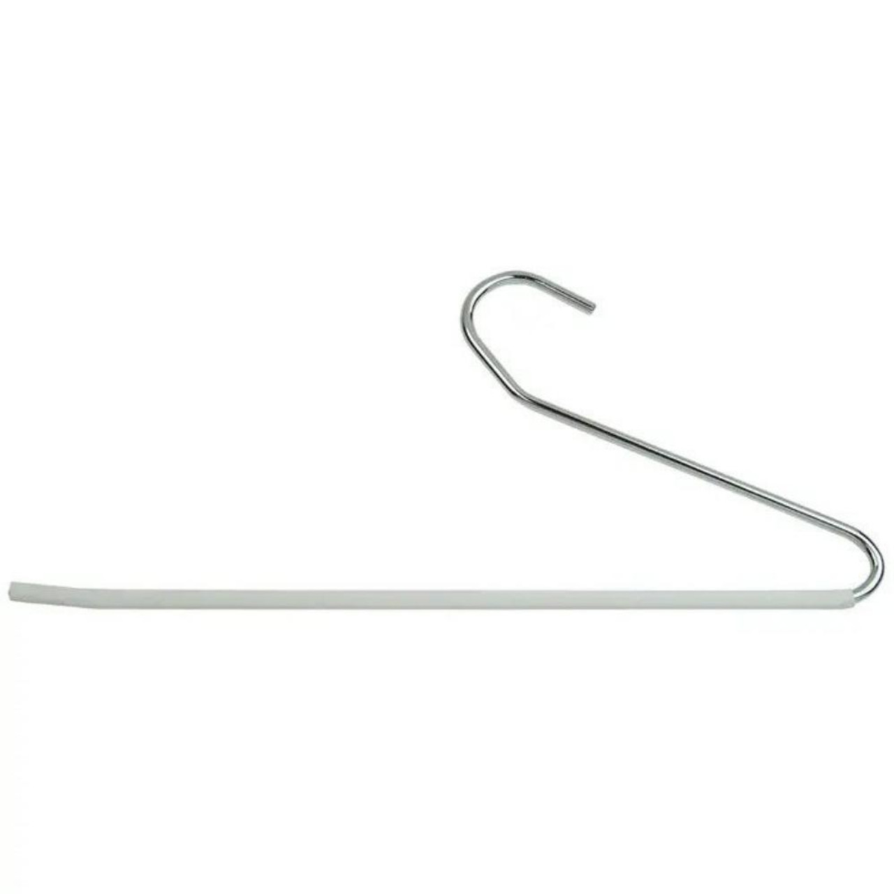 Maxima Displays 14 Chrome Slack/Pants/Skirt Hangers With White Vinyl Sleeve