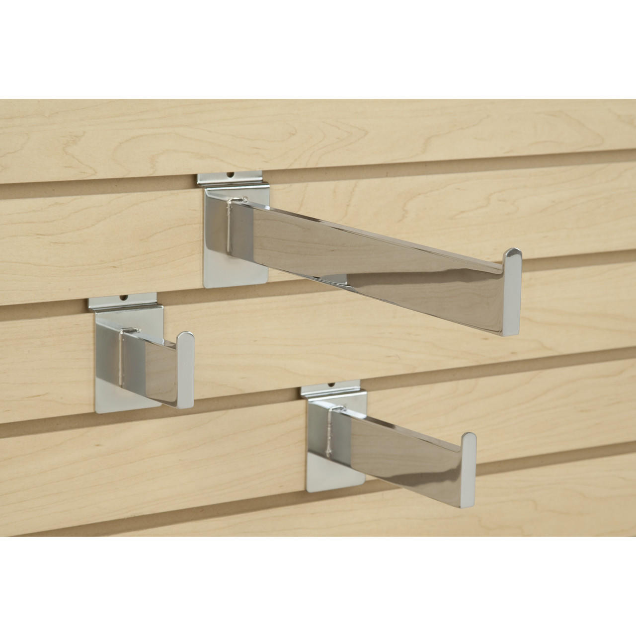 Maxima Displays Rectangular Tubing Slatwall Faceouts In Chrome