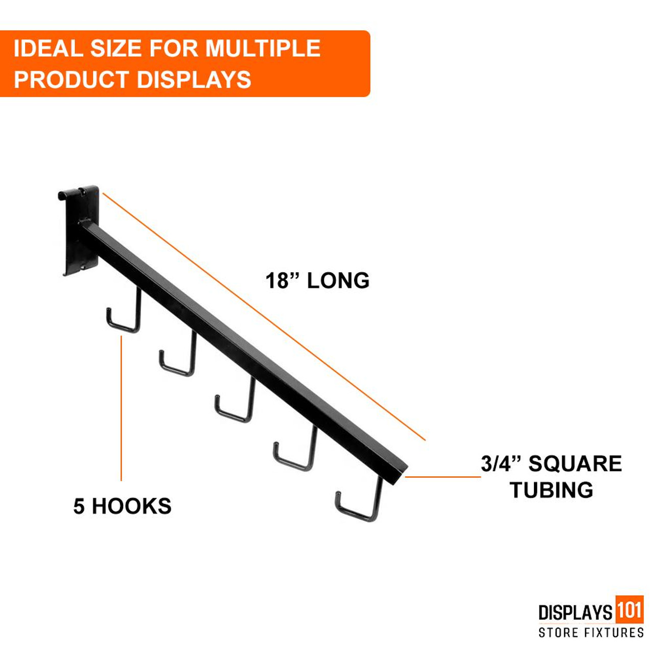 5-Hook Black Waterfall For Gridwall And Slatgrid Displays