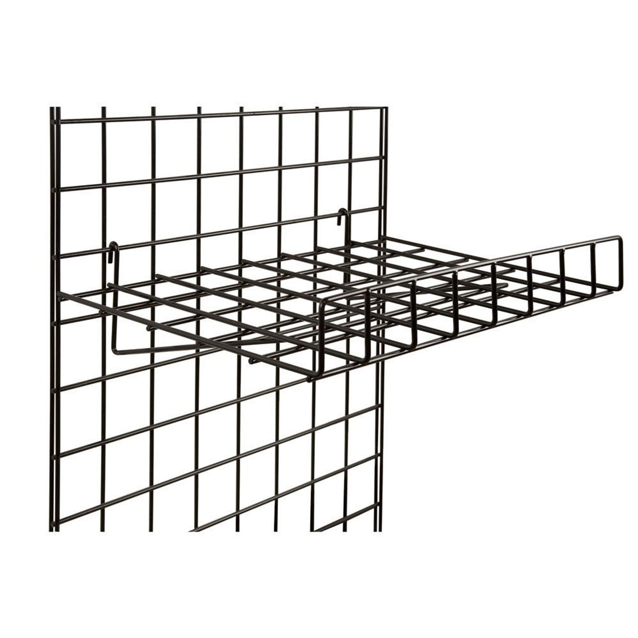 Displays 101 15 x 24 Straight Metal Grid Wall Shelf w/ Front Lip