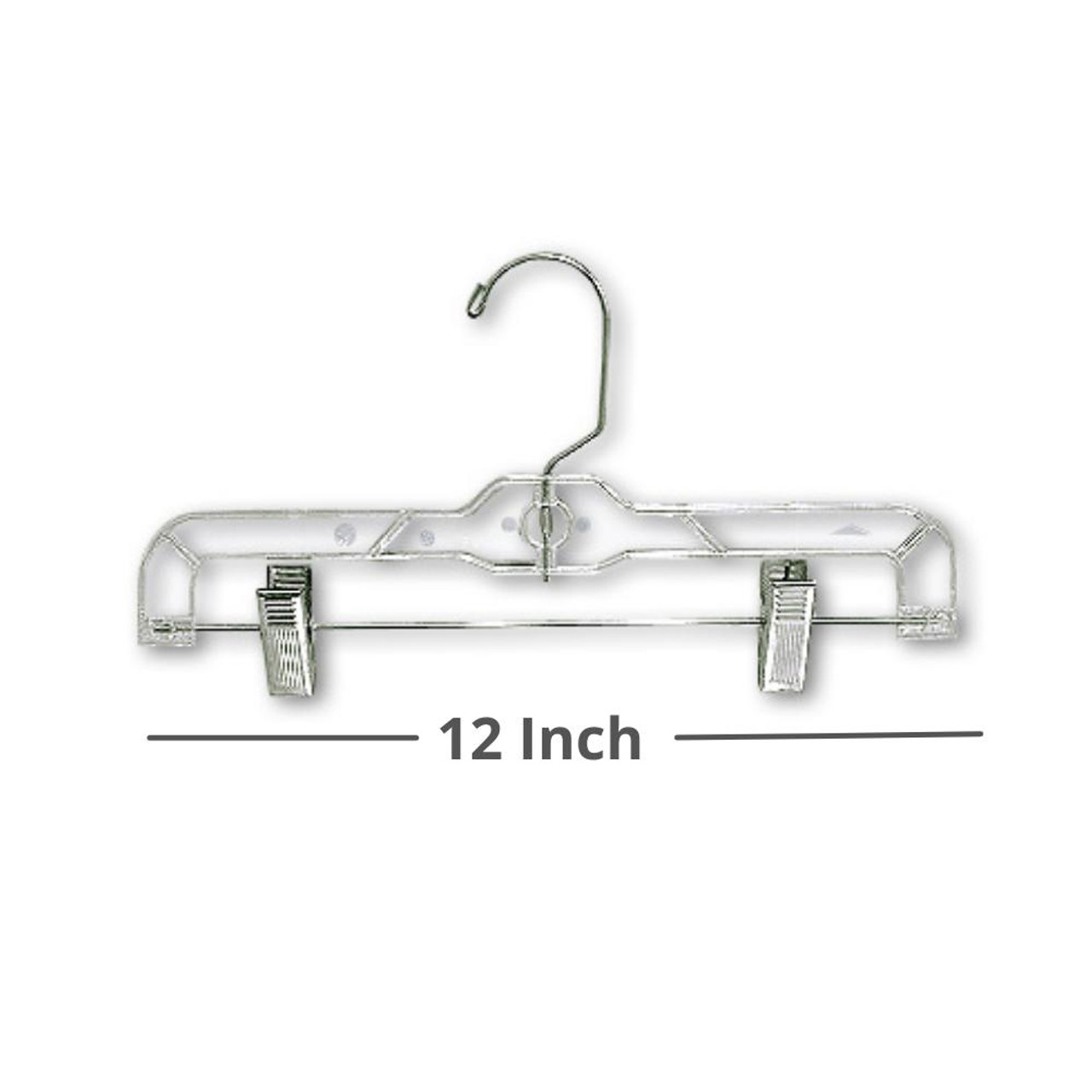 Maxima Displays 12 Plastic Child Skirt and Pants Hanger With Clips - 100 pieces