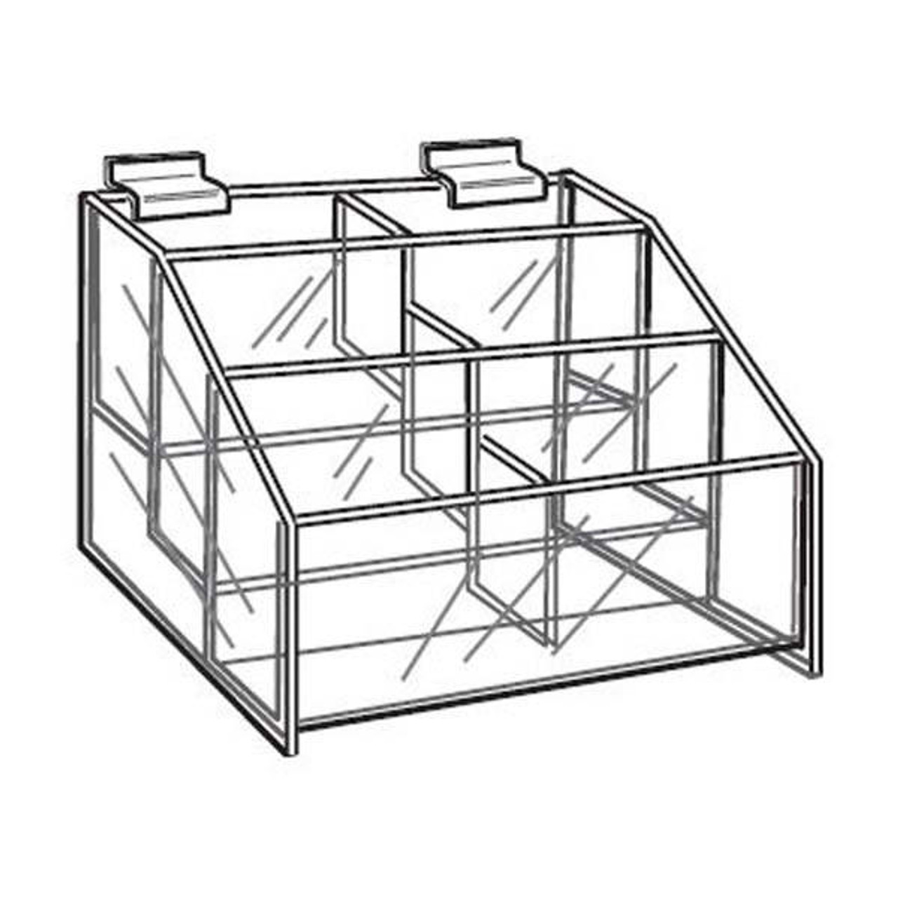 Proacrylics Acrylic Bins 3 Tier Display For Slatwall 16x3-3/4x 6