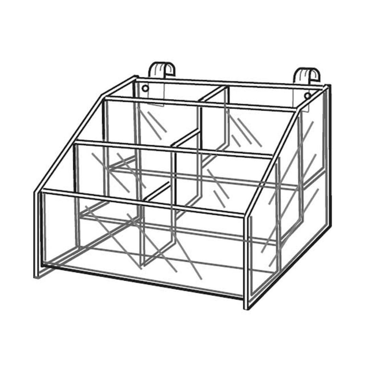 Proacrylics Acrylic Bins 3 Tiers Display For Gridwall 16x3-3/4x 6