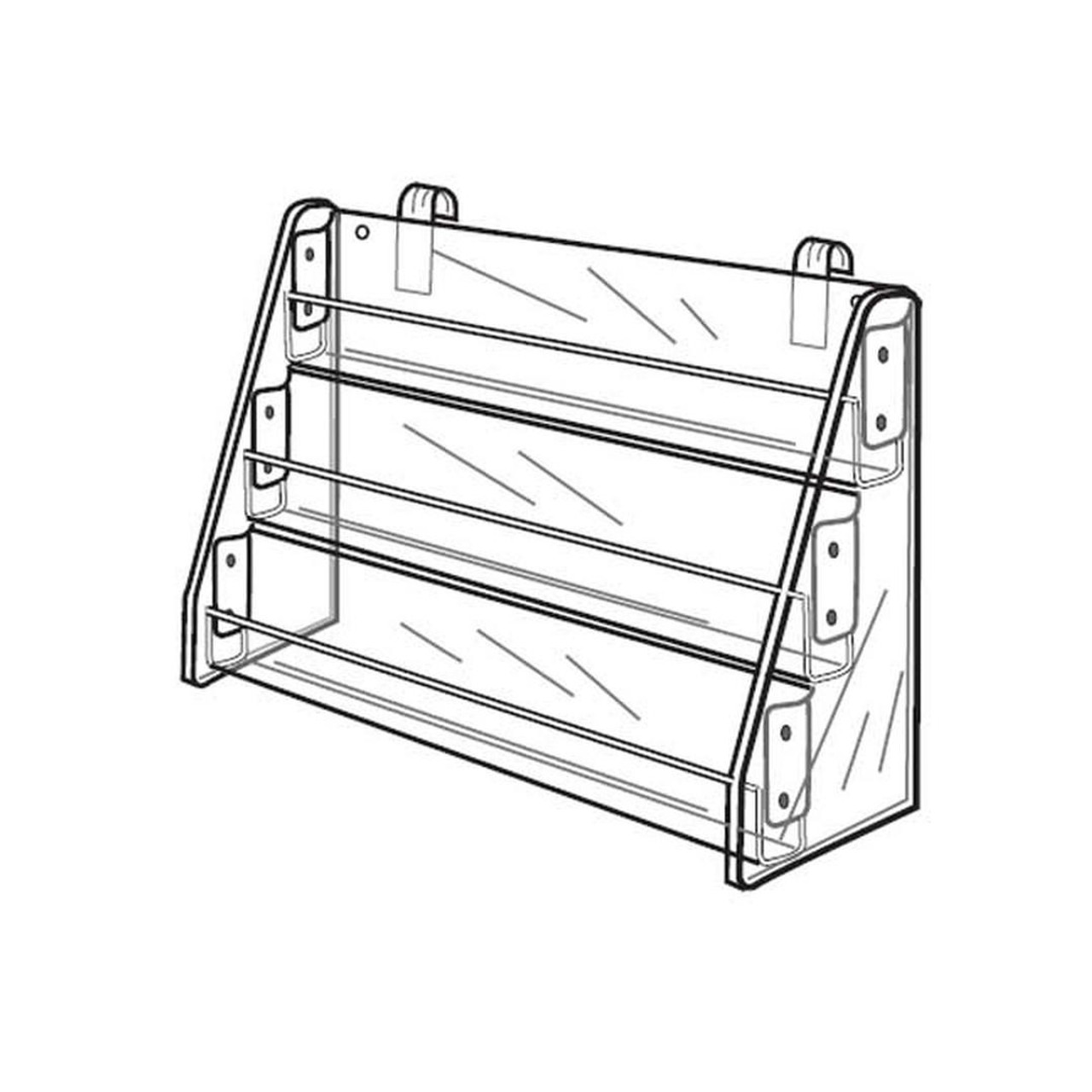 Proacrylics Brochure And Business Card Holder For Grid Wall 21x14.5x6