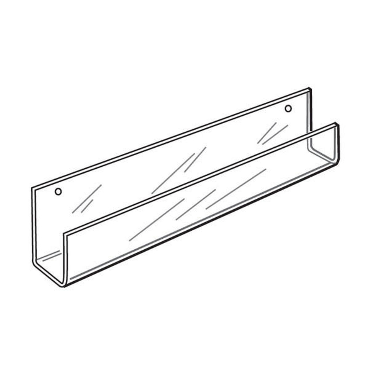 Proacrylics Wallmount J-Rack Shelf With Open Ends