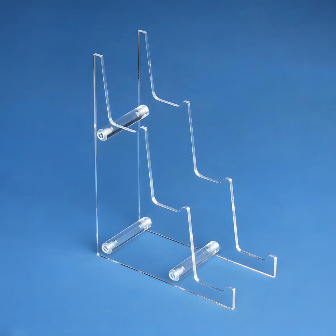 Proacrylics 3 Tier Acrylic Plate Holder, 10.5" H - Clear Display Stand
