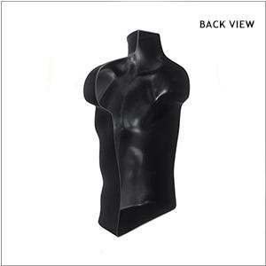Hollow back of the black male hanging mannequin torso