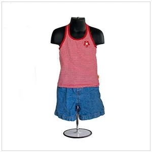 Child outfit displayed on the black child torso mannequin