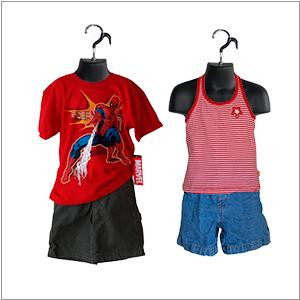 Child outfit displayed on the black child torso mannequin