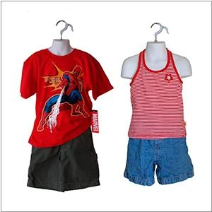 Child outfit displayed on the white child torso mannequin