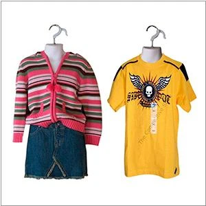 White child mannequin displaying boys and girls clothing