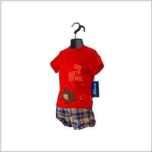 Toddler outfit displayed on the black toddler torso mannequin