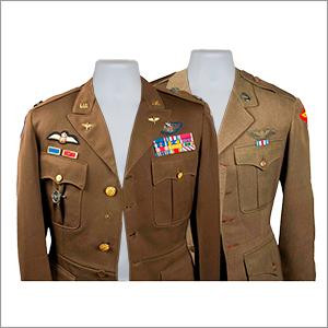 Costume and uniform displayed on the white male mannequin torso
