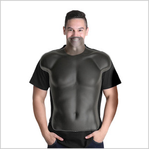 Realistic chest and shoulder proportions of the black male half-form hanging mannequin