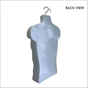 Hollow back of the white male hanging mannequin torso