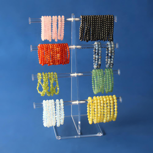 Proacrylics 4-Tier Acrylic Jewelry Display Stand with T-Bar - 10.5x13.5 Proacrylics 4-Tier Acrylic Jewelry Display Stand with T-Bar - 10.5x13.5