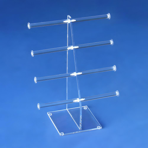 Proacrylics 4-Tier Acrylic Jewelry Display Stand with T-Bar - 10.5x13.5 Proacrylics 4-Tier Acrylic Jewelry Display Stand with T-Bar - 10.5x13.5