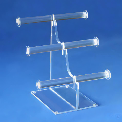 Proacrylics Acrylic Jewelry Display - 3 Tier T-Bar Stand 11.5x13" Proacrylics Acrylic Jewelry Display - 3 Tier T-Bar Stand 11.5x13"
