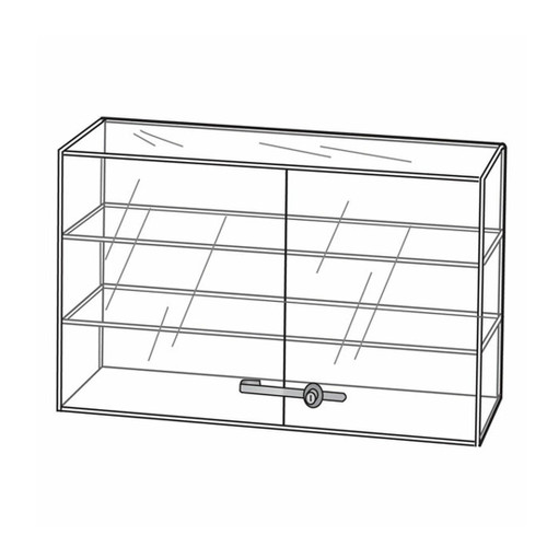 Acrylic Countertop Display Case w/ 3 Shelves 24" Height