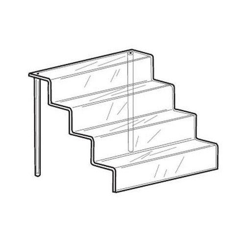 Proacrylics Acrylic Stair Shelf w/ 4 Display Steps of 3 Deep Proacrylics Acrylic Stair Shelf w/ 4 Display Steps of 3 Deep