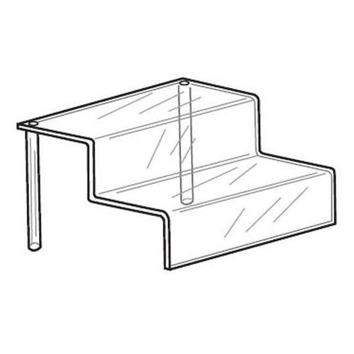 Proacrylics Acrylic Stair Shelf w/ 2 Display Steps of 4 Deep Proacrylics Acrylic Stair Shelf w/ 2 Display Steps of 4 Deep