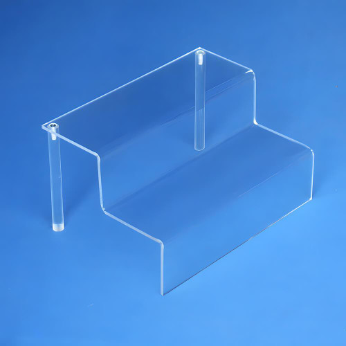 Proacrylics Acrylic Stair Shelf w/ 2 Display Steps of 4" Deep Proacrylics Acrylic Stair Shelf w/ 2 Display Steps of 4" Deep