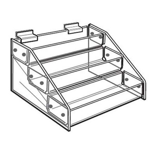 Proacrylics Stair Shelf w/ 3 Display Steps For Slatwall Panels Proacrylics Stair Shelf w/ 3 Display Steps For Slatwall Panels
