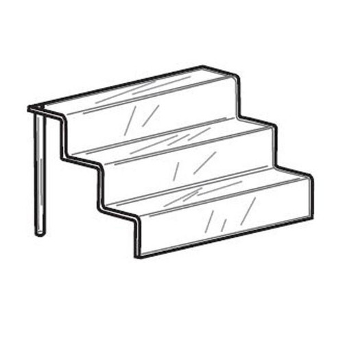 Proacrylics Acrylic Stair Shelf w/ 3 Display Steps of 2 Deep Proacrylics Acrylic Stair Shelf w/ 3 Display Steps of 2 Deep