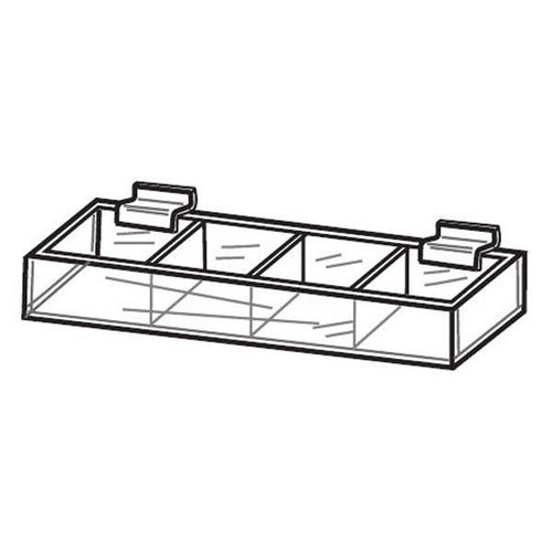 Proacrylics Acrylic Tray w/ Compartment For Slatwall 16x4x3
