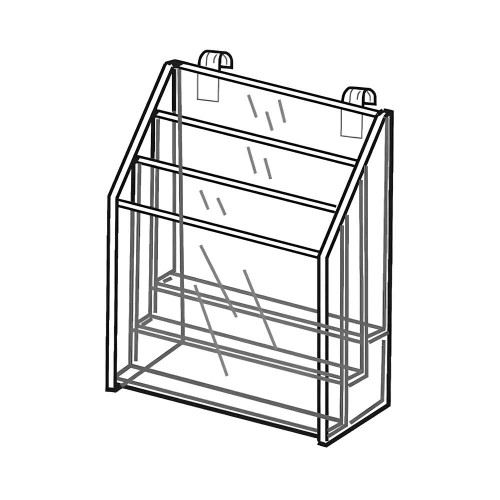 Proacrylics 3 Tier Brochure Holder For Grid Wall Panels 8  x 11 Proacrylics 3 Tier Brochure Holder For Grid Wall Panels 8  x 11