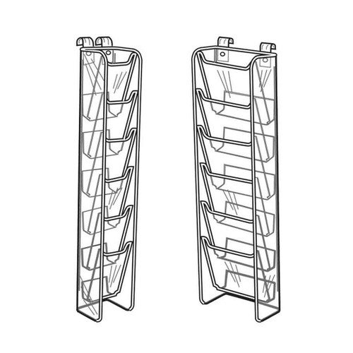 Acrylic 6 Pocket Brochure & Literature Holder For Slatwall